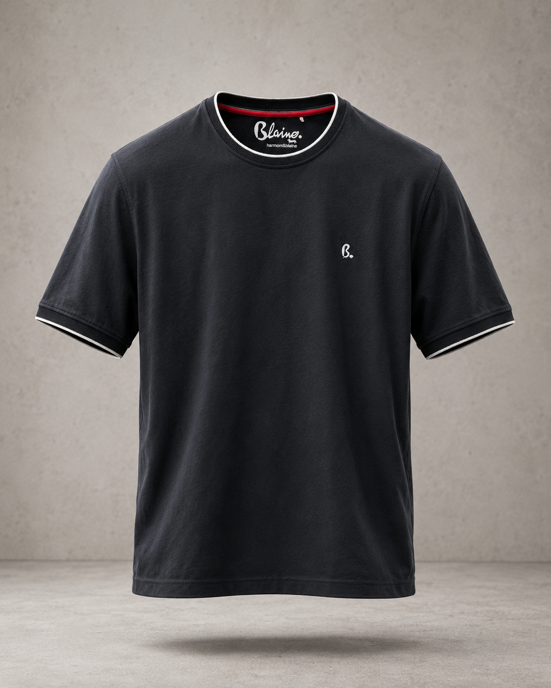 Harmont & Blaine — T-Shirt à Col Contrastant (Noir)